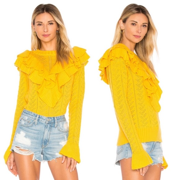 Tularosa Sweaters - Tularosa | Marigold Manny Ruffle Sweater Sz Small